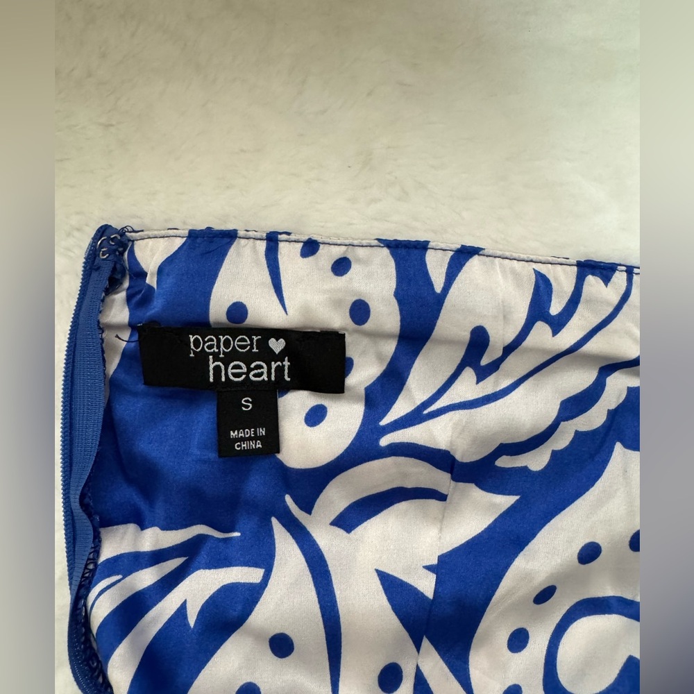 Paper Heart Strapless Blue Floral Maxi Dress | Size S - Picture 5 of 6